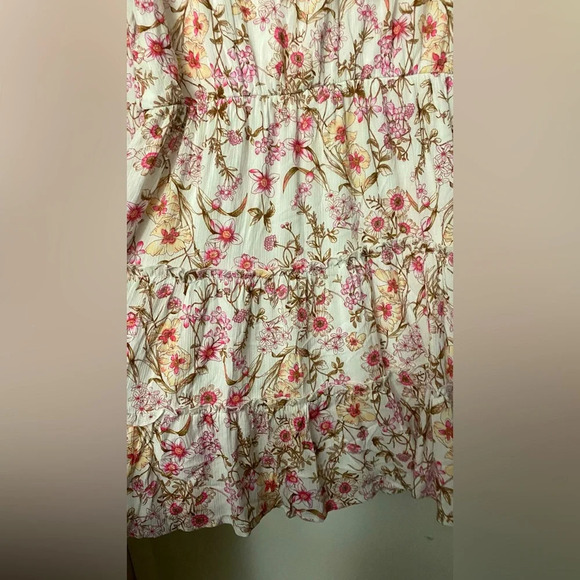 NWT Altar’s State Floral High Neck Tiered Long Bell Sleeve Dress Size Large - Picture 9 of 11